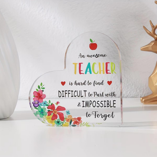 Heart Acrylic Table Decor – Mother's & Father's Day